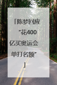 陈梦回应“花400亿买奥运会单打名额”