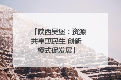 陕西吴堡：资源共享惠民生 创新模式促发展