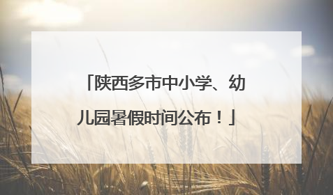 陕西多市中小学、幼儿园暑假时间公布！