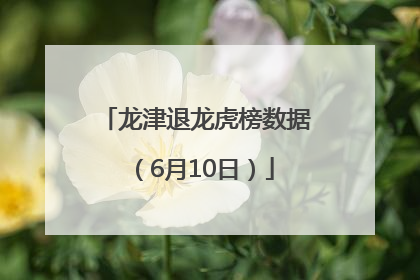 龙津退龙虎榜数据（6月10日）