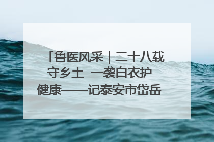 鲁医风采｜二十八载守乡土  一袭白衣护健康——记泰安市岱岳区满庄镇卫生院院长、主任医师张宝喜