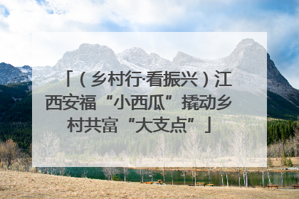 （乡村行·看振兴）江西安福“小西瓜”撬动乡村共富“大支点”