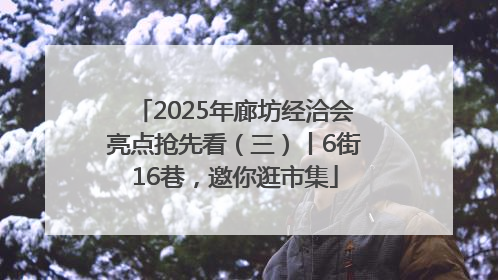 2025年廊坊经洽会亮点抢先看（三）丨6街16巷，邀你逛市集