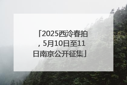 2025西泠春拍，5月10日至11日南京公开征集
