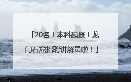 20名！本科起报！龙门石窟招聘讲解员啦！