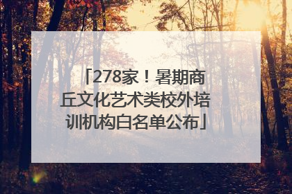 278家！暑期商丘文化艺术类校外培训机构白名单公布