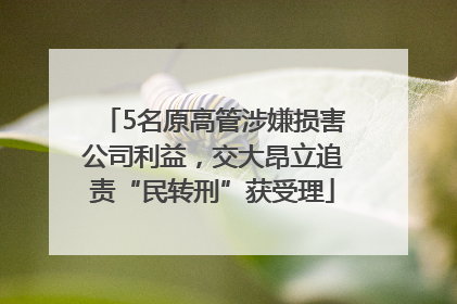 5名原高管涉嫌损害公司利益，交大昂立追责“民转刑”获受理