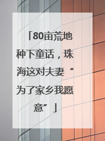80亩荒地种下童话，珠海这对夫妻“为了家乡我愿意”